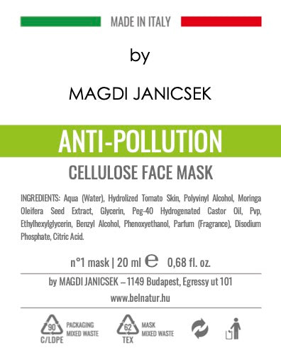 Anti-Pollution cellulose Face Mask by Janicsek Magdi