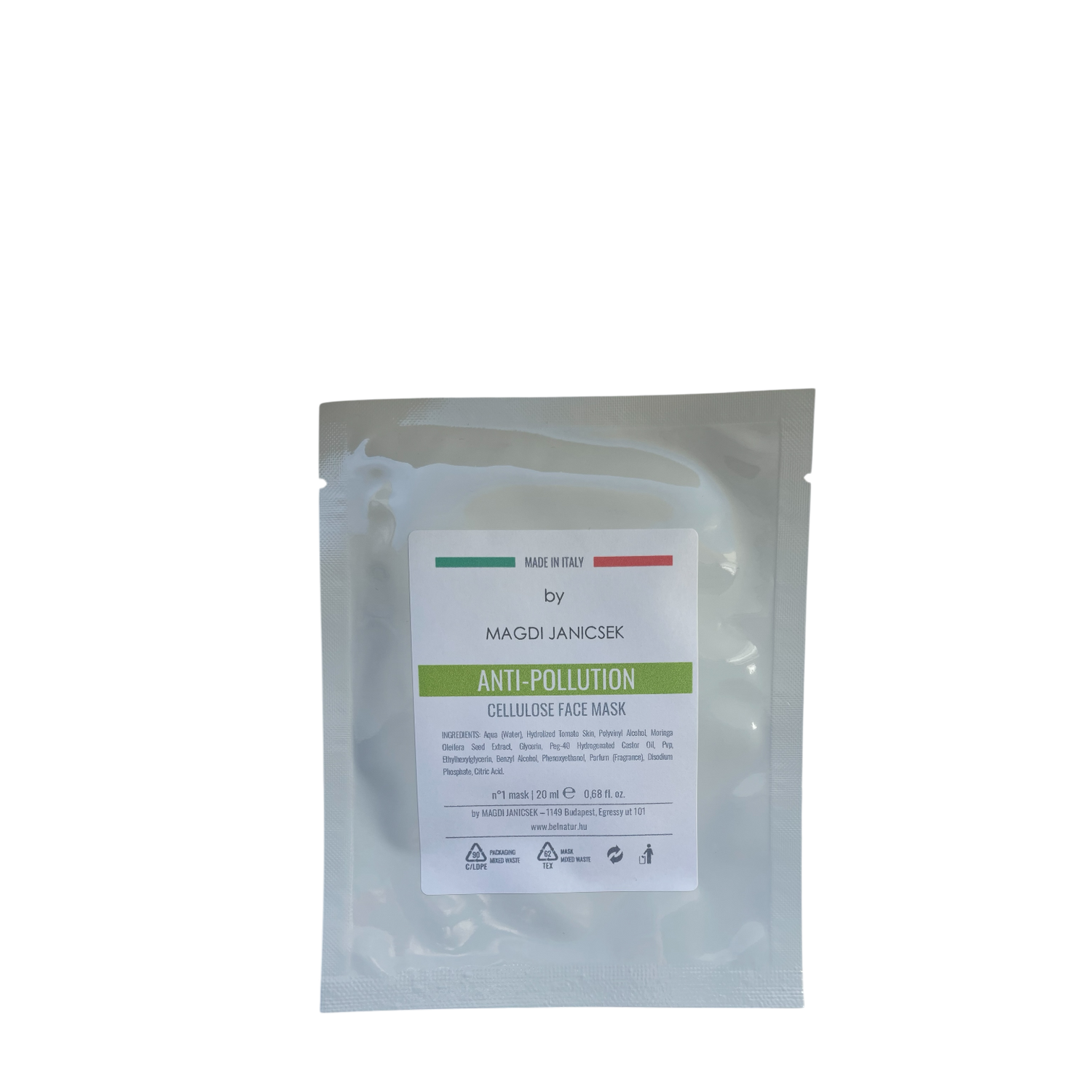 Anti-Pollution cellulose Face Mask by Janicsek Magdi